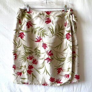 Liz Claiborne First Issue Wrap Skirt, Knee Length, Linen Blend, Size 12, EUC!